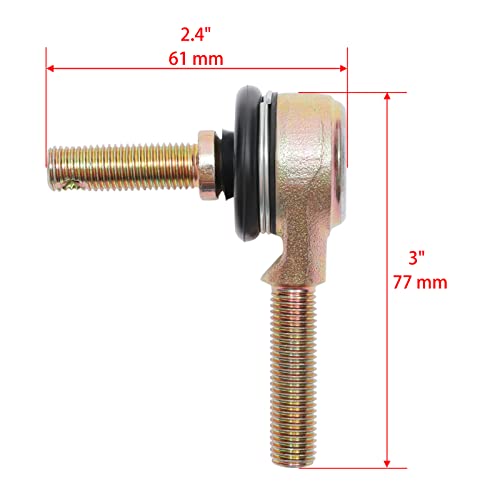 Tie Rod End Kit, Fit for 88-02 Kawasaki Bayou 220 Klf220, 03-11 250 Klf250 | Ball Joint Set, ATV UTV Part Accessories, 2 Tie Rods and 4 Tie Rod Ends - size: Kawasaki