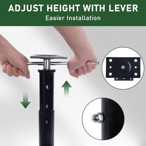 2 Pack House Floor Jacks for Leveling, Adjustable House Floor Jacks Post Pole,Height 18" to 35" Telescoping Jack for Temporary Support,Black
