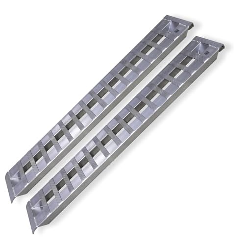 GEN-Y Hitch Heavy Duty Aluminum Loading Ramps - Set of 2, 10 Feet Long x 15 Inches Wide, 10000 lbs Capacity, Hybrid Hook and Plate Ends, Serrated Cross Rungs for Maximum Traction - size: 10'