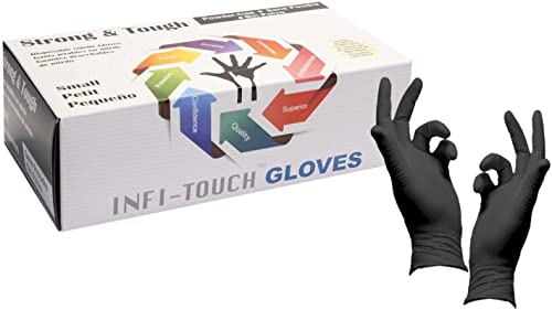 Nitrile Gloves, Powder-Free, Black, Extra Small, 100 Count, Dark - size: Large (Pack of 100)