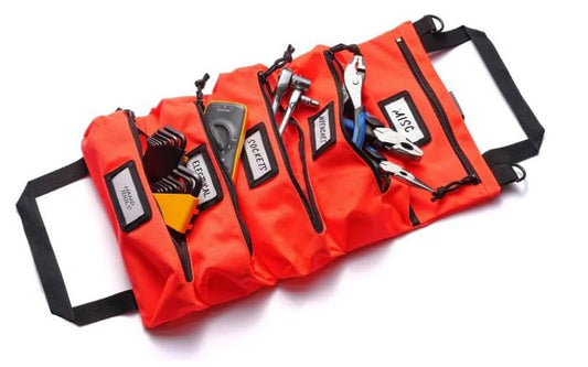 Official Maverick Tool Roll Bag, 5-Pocket, 20 x 12 in, Orange | Easy to Carry Roll Up Tool Bag, Durable 1000D Cordura Nylon Waterproof, Rust-Proof YKK Zippers, Secure Buckle, Made in USA - color: Orange, size: Maverick - Waterproof (20 x 12 in)
