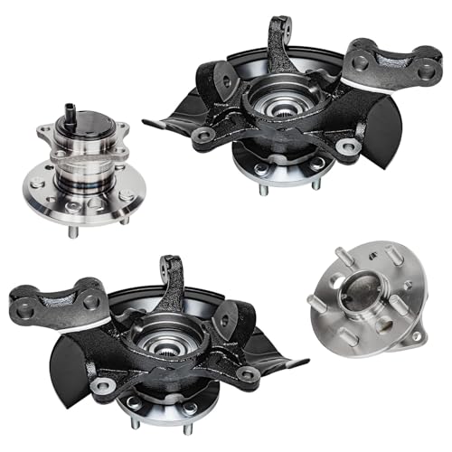 Detroit Axle - 2.4L 4pc Steering Knuckles Kit for 2004 2005 2006 Toyota Camry, 2 Front Steering Knuckles & Wheel Bearing Hubs 2 Rear Wheel Bearing Hubs [Vehicle Built in USA, 4-Wheel ABS] Replacement - size: 4UW48659/Kit