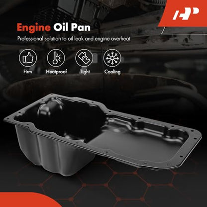 A-Premium Engine Oil Pan Sump with Drain Plug Compatible with Jeep Grand Cherokee 1999-2004 & Dodge Ram 1500 2002-2004, 4.7L, Replaces 53020678AC, 53020678AD