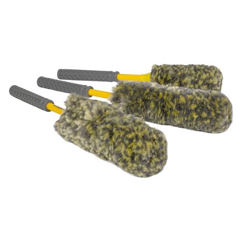 Chemical Guys, Rimpaca Ultimate Wheel Brush Set, Soft Bristle, 3-Piece Kit | Three soft-bristle brushes clean rims, barrels, grilles and tight spots, safe on all wheel finishes - style: 3 Piece Set