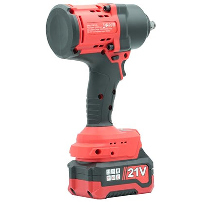 BESWELL CIW-112B 1/2" Cordless Impact Wrench Kit with 2x 4.0Ah Batteries | 885 Ft-Lbs brushless electric gun. Includes 2 batteries, charger, 3pcs deep sockets & case for fast car tire repair.