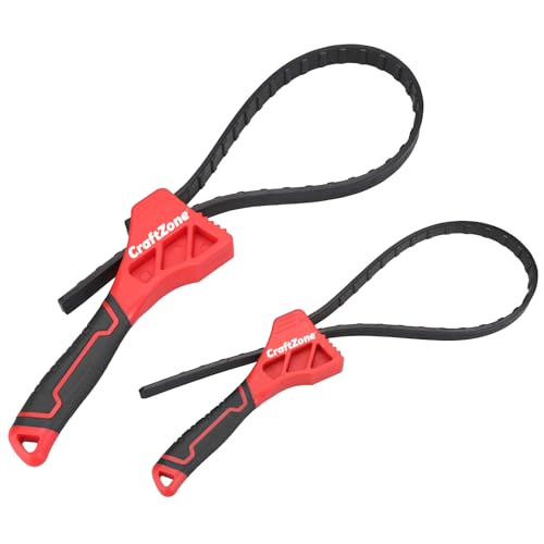 2-piece Rubber Strap Wrench Set, Adjustable Oil Filter Wrench with Anti-Slip Strap (2-piece), 4" & 6" Spanner Wrench for Plumbing, Faucet, Pipe, and Spark Plug - size: 4 Inch & 6 Inch