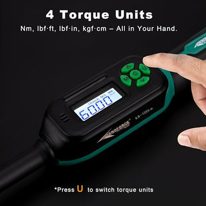 AEROFORCE 3/8" Drive Adjustable Digital Torque Wrench, 6.8-135Nm Electric Torque Wrench with 38MM Open End, Interchangeable Jaw & Ratchet Head, for HVAC, Automotive, Motorcycle and Narrow Pipeline - style: 3PCS 3/8’’ 5.02-99.57 lb.ft