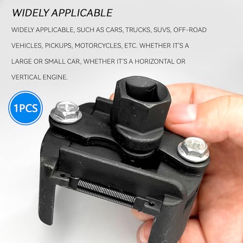 Oil Filter Wrench Adjustable Oil Filter Removal Tool 2 Jaw 2-3/8 to 3-1/8 Inch 60-80mm Oil Filter Socket Set Small Medium-Sized Universal Automotive Drive Oilfilter Cap Style Spin-on Wrench