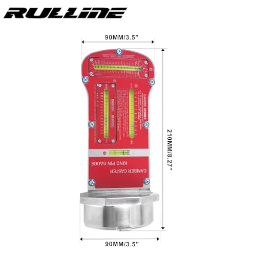 RULLINE Magnetic Camber Caster Alignment Tool with Kingpin Inclination 3-in-1 Wheel Alignment Gauge Kit for at-Home Front End Alignment