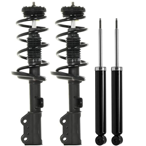 Detroit Axle - Front Struts w/Coil Springs Rear Shock Absorbers Replacement for 2010-2016 Cadillac SRX - 4pc Set - size: 4AQ47243/Shock Kit