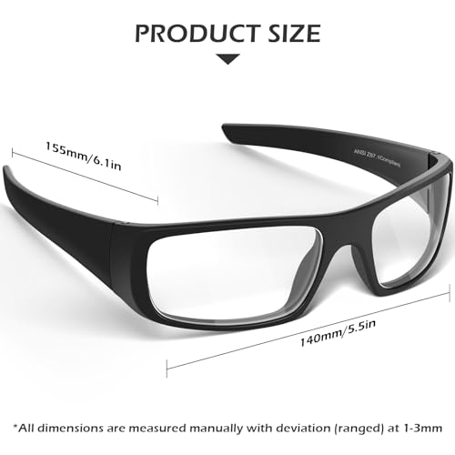 OXG Safety Glasses Protective Eyewear Men Women, ANSI Z87.1 Work Glasses Scratch Impact Resistant for Industrial Shooting - color: Clear-12