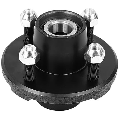 2 Sets Trailer Idler Hub Kit 4 on 4 Bolt Pattern for 2000 lb Axles, Includes 1" and 1-1/16" Bearings with Pre-Installed Races, Reliable Performance for Boat and Utility Trailers - size: 4 on 4" 2000 lbs
