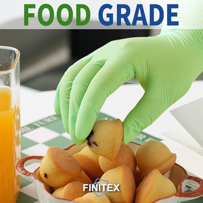 FINITEX Nitrile Disposable Gloves - Green 3.5mil 100/1000PCS Powder-Free Latex-Free Medical & Food Use - color: Green (Large 1000)