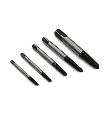 TJR® 5pcs Spiral Screw Extractor Set Sizes #1-#5 for M3-M8 - Easy Out Multi-Spline Stripped Bolt Remover