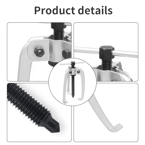 3 Jaw Puller 2.5in/65mm Universal Bearing Gear Pullers Heavy Duty Extractor Tool,High Carbon Steel Puller,Adjuestable Pulley Removal Tool for Bearings/Flywheels/Pulleys Remove - size: Micro 3Jaw 0.4-2.5 In