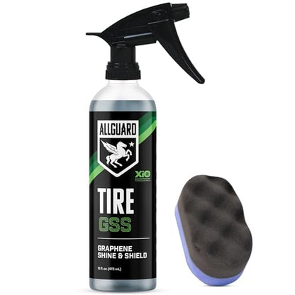 Tire GSS – XiO2™ Tire Shine Spray with Graphene Forms Tri-Molecular Bond to Rubber – Water-Resistant, Long-Lasting Protection – Satin Black Finish – Easy, No-Sling Application with Applicator Pad - style: Kit