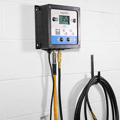 Martins Automatic Tire Inflator Deflator MW-60, 145 psi, Wall-Mounted Unit with 25’ Air Hose, Overpressure System (OPS), LCD Screen & Backlight - size: Auto Wall-Mounted 145 psi
