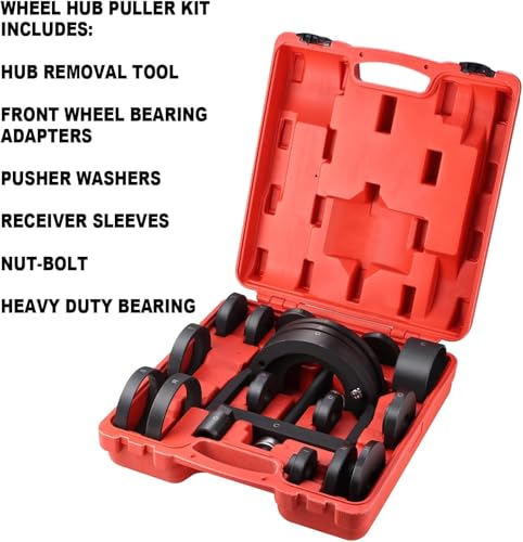 Master Wheel Hub & Bearing Remover & Installer Set, C to U Sizes Back and Front Wheel Bearing Removal Tool Kit, Fits for Most Front-Wheel Drive Vehicles