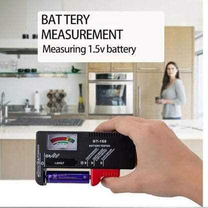 Battery Tester Checker Battery Capacity Tester Display Checkered Analyzer Digital Universal for C AA AAA D N 9V 1.55V Button Cell Batteries