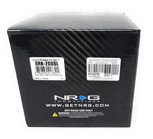 NRG (SRK-200) Silver Body/Silver Carbon Ring GEN 2.0 Racing Performance Steering Wheel Quick Release Adapter Fit 2-Way 6-Hole Pattern Design - color: Silver Body / Silver Carbon Ring