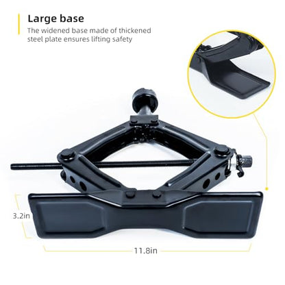 Scissor Jack 1.8 Ton Kit for Car SUV Truck | Ratchet system. Oversized base. Includes lug wrench, gloves, storage bag. For sedan SUV truck. - style: 1.8 Ton Scissor Jack + Lug Wrench