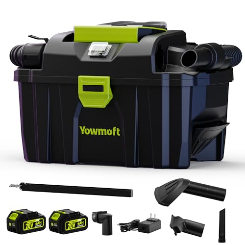 20V Cordless Shop Vac, 2.5 Gallon Shop Vacuum with 4.0Ah Battery(2 Packs)