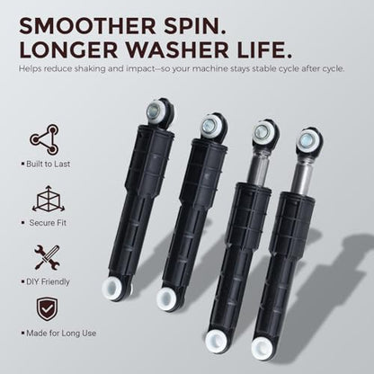 WF50R8500AV WF45B6300AC WF45B6300AP WF45R6300AV Washer Shock Absorber Kit | WF45R6100AC WF45T6000AW WF45R6100AP WF45R6100AW WF45R6300AW WF45R6300AC WF45T6000AV WF50R8500AW WF46B6700AD; for Samsung.