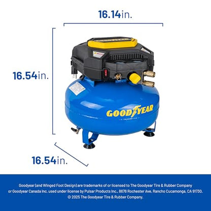 Goodyear 6 Gallon 150 PSI Oil Free Electric Pancake Air Compressor