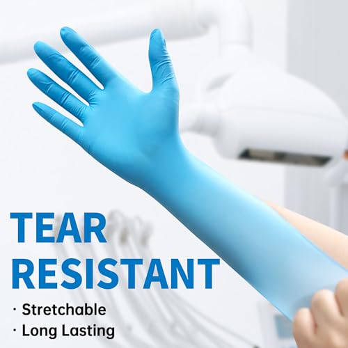 Medguy Medical Blue Nitrile Disposable Exam Gloves, 4 Mil 100 Pcs Powder-Free Latex-Free Food-Safe for Lab Cooking Cleaning - color: Medium (Blue)