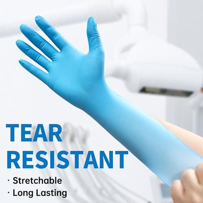 Medguy Medical Blue Nitrile Disposable Exam Gloves, 4 Mil 100 Pcs Powder-Free Latex-Free Food-Safe for Lab Cooking Cleaning - color: Small (Blue)