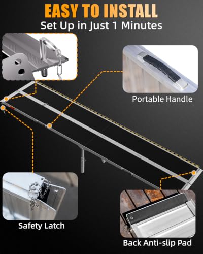 VNN Portable Wheelchair Ramp 10FT, Seamless Non-Slip Aluminum Ramps for Wheelchairs for Home, Wheelchair Ramps for Home Steps, Aluminum Loading Dock Plates, Black - size: 10FT (Usable height 10-30 inch)
