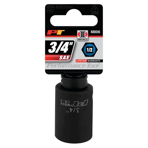 Performance Tool M806 1/2 Drive 3/4 6-Point Impact Socket - size: 3/4", style: Impact