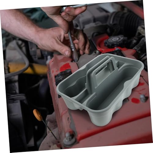 Portable Cleaning Supplies Organizer Basket with Handle Plastic Tool Tote for Car Detailing and Home Use Lightweight Storage Bin for