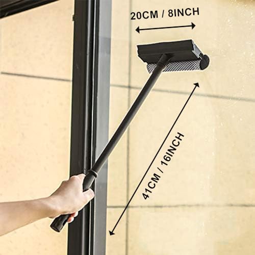 Window Squeegee Cleaning Tool 2 in 1 Window Cleaning Car Squeegee Windshield Cleaning Sponge and Rubber Squeegee,Black, Auto Squeegee
