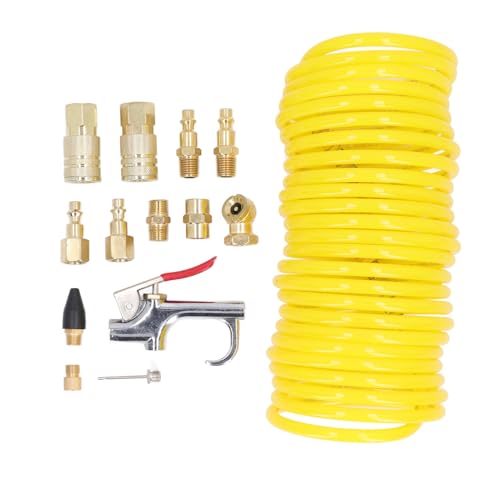 14PCS Air Compressor Kit with 1/4 Inch NPT Connectors Nylon Air Hose 200 PSI Pressure for Automotive Repair Maintenance Cleaning Tools Accessories Set