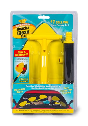 Invisible Glass 95160 Reach & Clean GlassWindshieldCleaner ToolKit With ExtendableHandle, ReusableQuickChange Microfibers,StorageBag for AutoWindshield,Trucks, SUVs, RVs,Windows (Pack of 4) - size: 1 Count (Pack of 4)