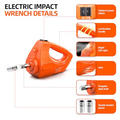 Car Jack Electric Hydraulic Jack Kit 5Ton 155-450mm Lift Inflator LED Light Impact Wrench 12V Portable Outdoor Home Emergency Tire Change Roadside Rescue Set for Sedan SUV MPV Truck - size: 5T-Rocker Switch-Jack+Pump+Light+Wrench