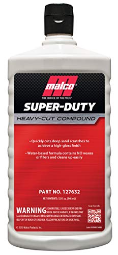 Malco Super Duty Heavy Cut Compound - Professional Cutting, Polishing and Finishing Compound/for Auto Paint Correction, Detailing and Buffing / 32 oz. (127632) - size: 32 Oz.