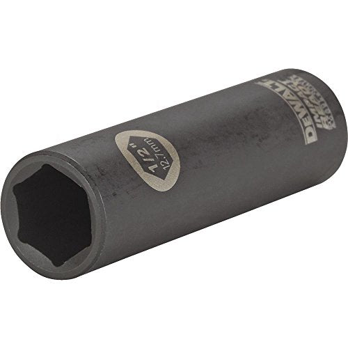 DEWALT DW2286 1/2-Inch IMPACT READY Deep Socket for 3/8-Inch Drive,Black Oxide - size: 1 Count (Pack of 1), style: 1/2"