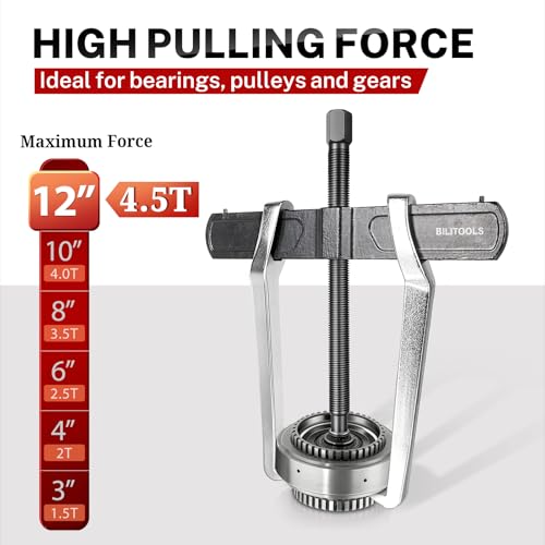 BILITOOLS 12" 2 Jaw Gear Puller, Bearing & Pulley Removal Tool | Internal External Reversible for Flywheel, Gears & Pulleys - size: 12''