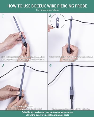 Heavy Duty Wire Piercing Probe, Multimeter Probes Kit for 2mm Standard Pin Tip - size: 2mm Plug(Extended Edition)