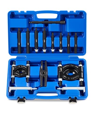 Bearing Puller Set, 5 Ton Capacity Bearing Separator, Pinion Wheel Bearing Removal Kit with 2" and 3" Jaws, Wheel Hub Axle Puller Set, Heavy Duty Bearing Splitter Tool Kit with Blue Case - color: black bearing separator