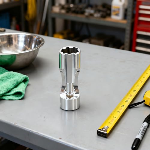 15mm Diesel Injector Fuel Line Socket Set 3/8" Drive Open Union Nut Sockets for Master Cylinder,Sensors & Pipes,Thermo Switches, Coolant,Brake Line - color: 15mm