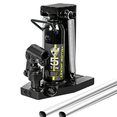 YELLOW JACKET Toe Jack, 5 Ton Saddle/2.5 Ton Claw 2-in-1 Low Profile Lift Jack, Heavy Duty Hydraulic Claw Jack for Automotive, Machinery, Construction, Farm, Garage - size: 5 Ton Saddle