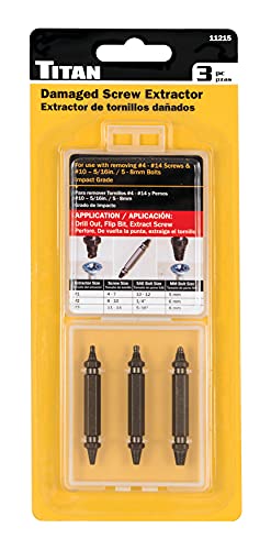 Titan 11215 3-Piece Damaged Screw Extractor Set