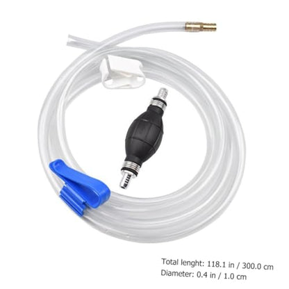 Manual Water Suction Hose Siphon Pump for Car and Fish Tank, Sturdy Oil Transfer Tube with Guide, Multi-use Handheld Suction Kit for Automotive and Aquarium Water Replacement