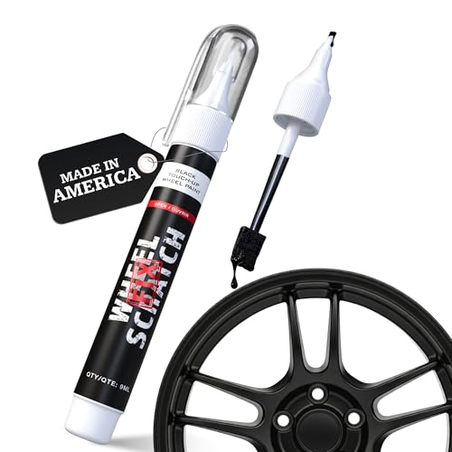 Wheel Scratch Fix® Matte Black Magic Car Scratch Remover Pen - Alloy Wheel Touch Up Paint Pen for Cars, Curb Rash Removal with Fast-Drying & Long-Lasting OEM Finish, Vehicles Rim Repair Paint for Chip (Matte Black (Pen Only)) - color: Black - Satin/Matte