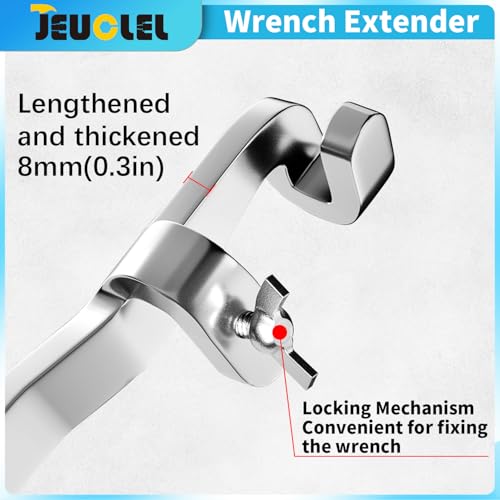 Wrench Extender Tool Bar, 15.5 inch Torque Adaptor Wrench Extension, Torque Amplifier Tool for DIYers, Garage Mechanics, and Handymen, Maximum Leverage & Amplified Torque Tighten Nuts Bolts