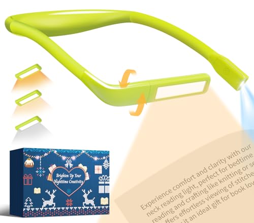 Neck Book Light for Reading at Night, Back to School Supplies College Dorm Essentials Bed Lamp for Teen Boys Girls Stocking Stuffers Christmas Birthday Gifts for Readers Reading Accessories - color: Lime