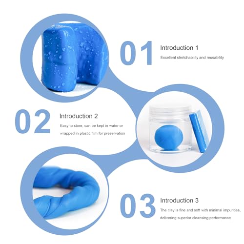 4 PCS Car Clay Bars, 100g High Grade Flexible Claybar with Washing and Adsorption Capacity, Specialized No Scratch Clay Bars Magic Cleaner for Car Bus RV Boat Detailing